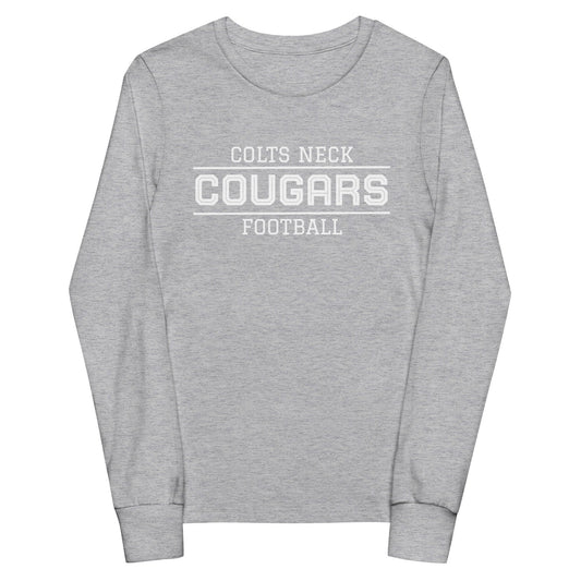 Performance | Youth Long Sleeve T-Shirt | Colts Neck Cougars | Youth Tackle Football (AYF) | Script Logo