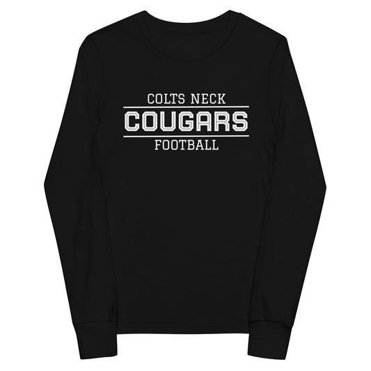 Performance | Youth Long Sleeve T-Shirt | Colts Neck Cougars | Youth Tackle Football (AYF) | Script Logo