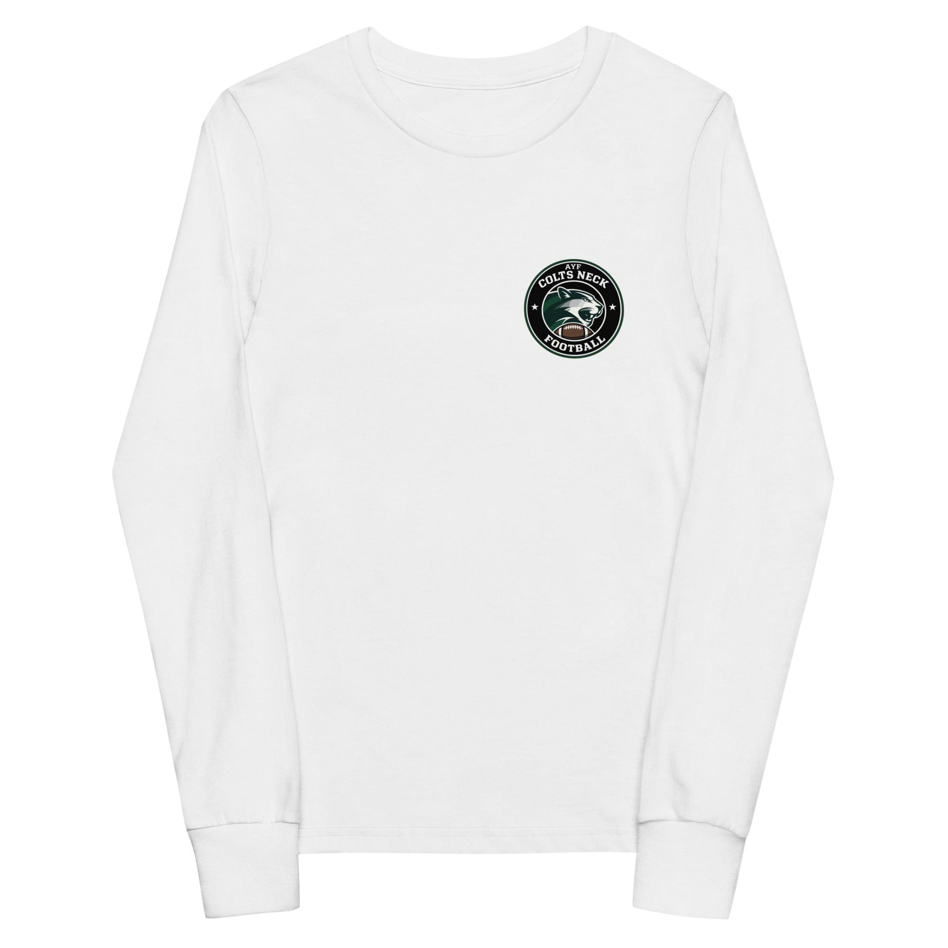 Performance | Youth Long Sleeve T-Shirt | Colts Neck Cougars | Youth Tackle Football (AYF) | Varsity Badge Logo