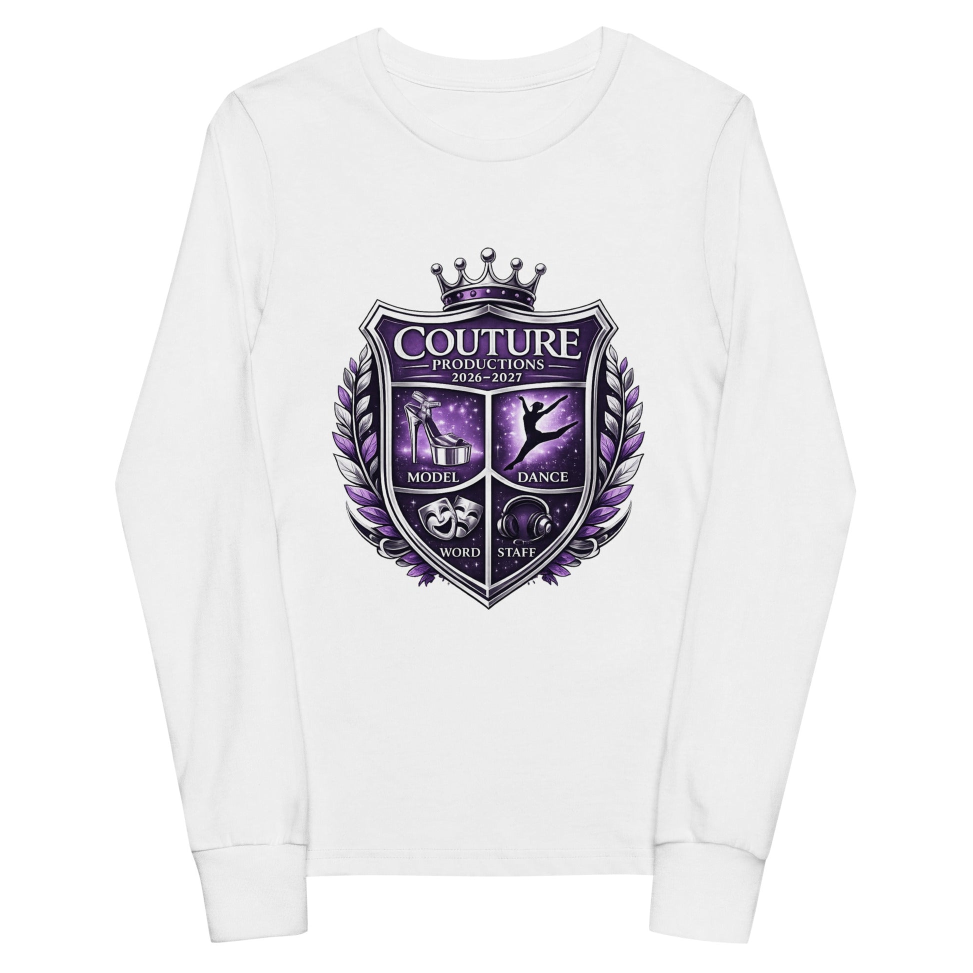 Performance | Youth Long Sleeve T-Shirt | Couture Productions | Couture Shield Logo