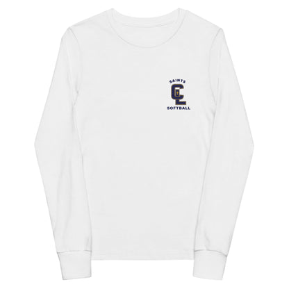 Performance | Youth Long Sleeve T-Shirt | Crean Lutheran Softball | Navy CL Softball Logo
