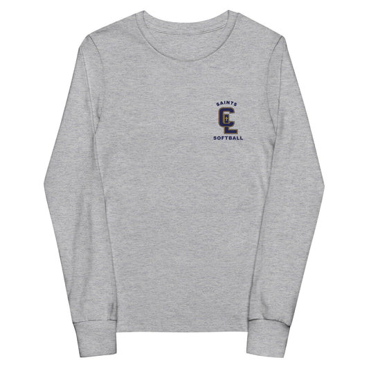 Performance | Youth Long Sleeve T-Shirt | Crean Lutheran Softball | Navy CL Softball Logo