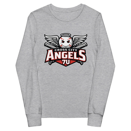 Performance | Youth Long Sleeve T-Shirt | Cross City Angels | Winged Guardian Logo