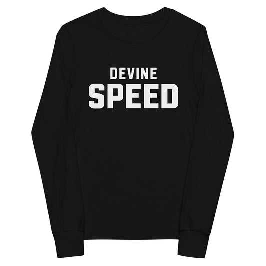 Performance | Youth Long Sleeve T-Shirt | Devine Speed | Script Logo