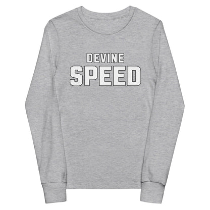 Performance | Youth Long Sleeve T-Shirt | Devine Speed | Script Logo