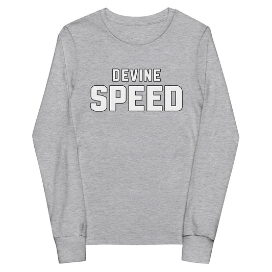 Performance | Youth Long Sleeve T-Shirt | Devine Speed | Script Logo