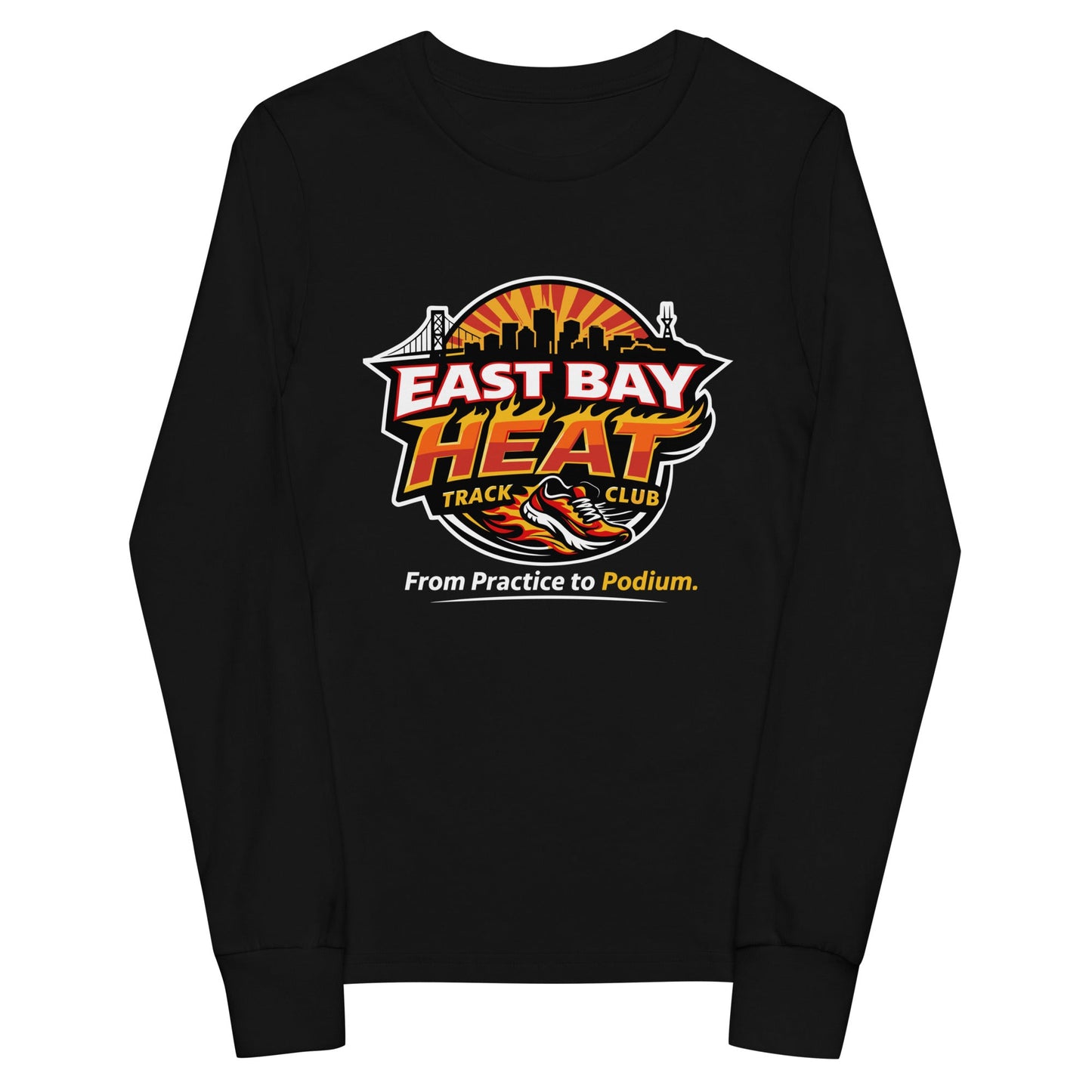 Performance | Youth Long Sleeve T-Shirt | East Bay Heat Track Club | Script Logo