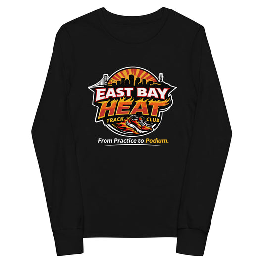 Performance | Youth Long Sleeve T-Shirt | East Bay Heat Track Club | Script Logo
