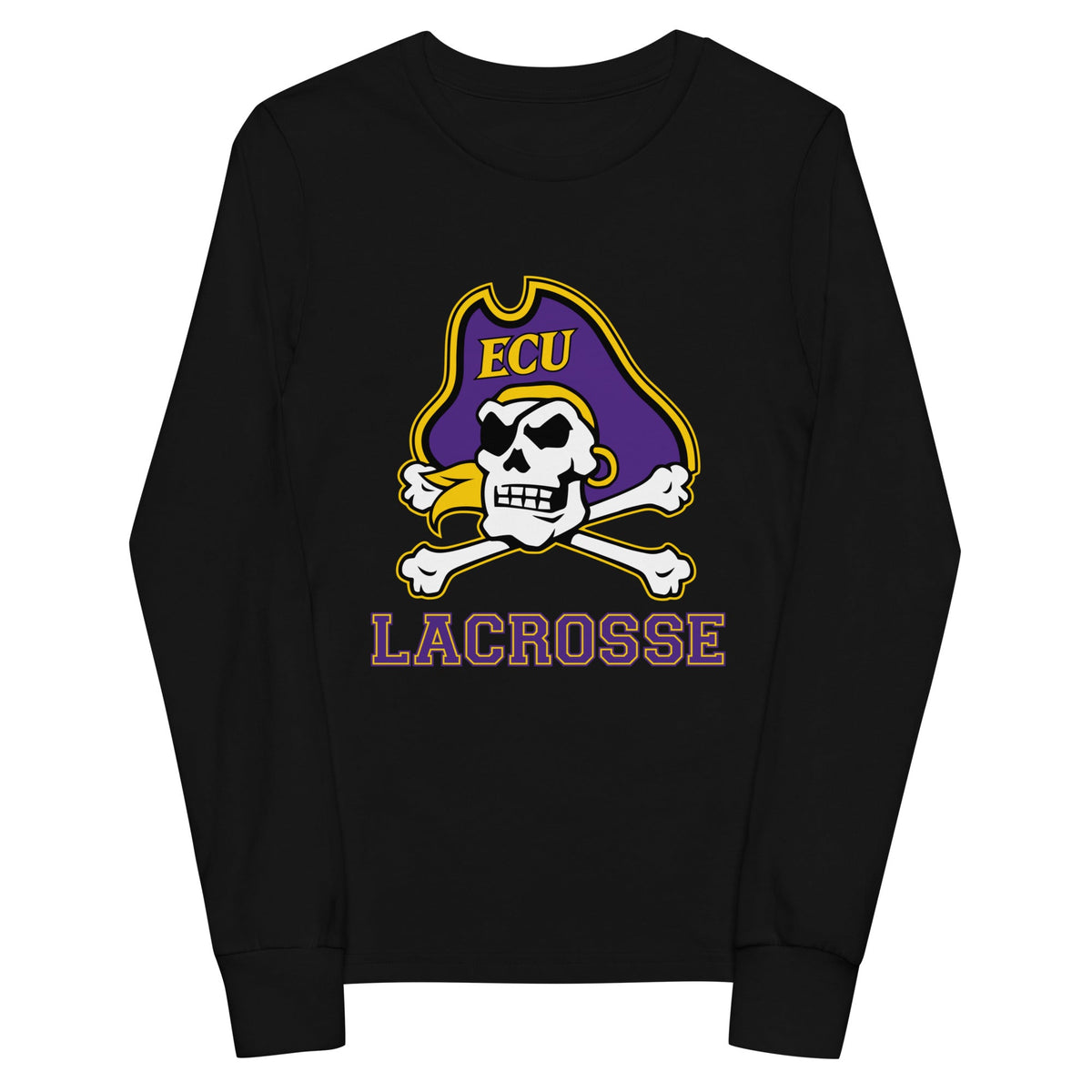 Performance | Youth Long Sleeve T-Shirt | ECU Club Womens Lacrosse | Ironclad Corsairs Logo