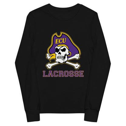 Performance | Youth Long Sleeve T-Shirt | ECU Club Womens Lacrosse | Ironclad Corsairs Logo
