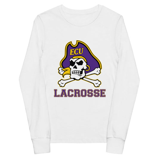 Performance | Youth Long Sleeve T-Shirt | ECU Club Womens Lacrosse | Ironclad Corsairs Logo