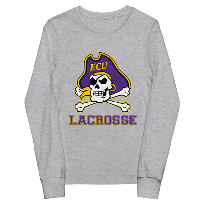 Performance | Youth Long Sleeve T-Shirt | ECU Club Womens Lacrosse | Ironclad Corsairs Logo