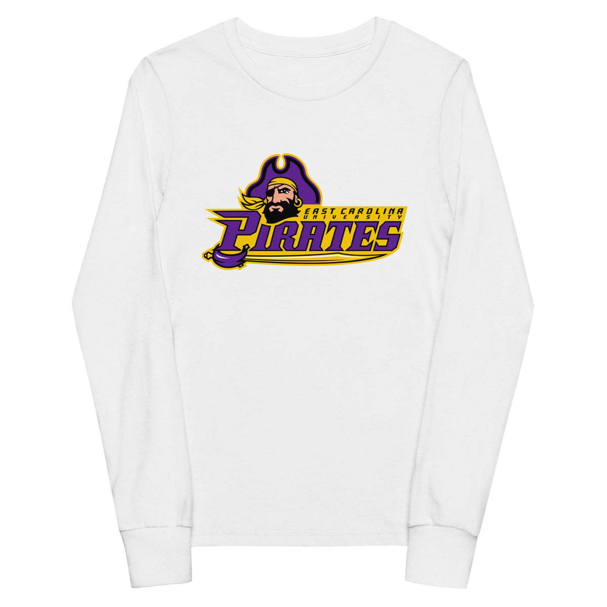 Performance | Youth Long Sleeve T-Shirt | ECU Club Womens Lacrosse | Pirate Emblem Logo