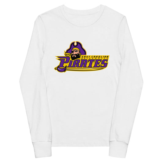 Performance | Youth Long Sleeve T-Shirt | ECU Club Womens Lacrosse | Pirate Emblem Logo