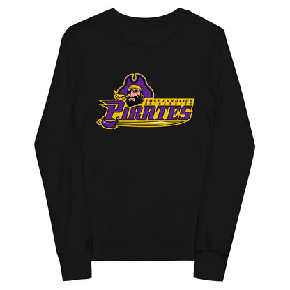 Performance | Youth Long Sleeve T-Shirt | ECU Club Womens Lacrosse | Pirate Emblem Logo