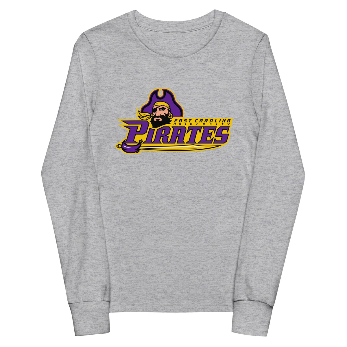 Performance | Youth Long Sleeve T-Shirt | ECU Club Womens Lacrosse | Pirate Emblem Logo