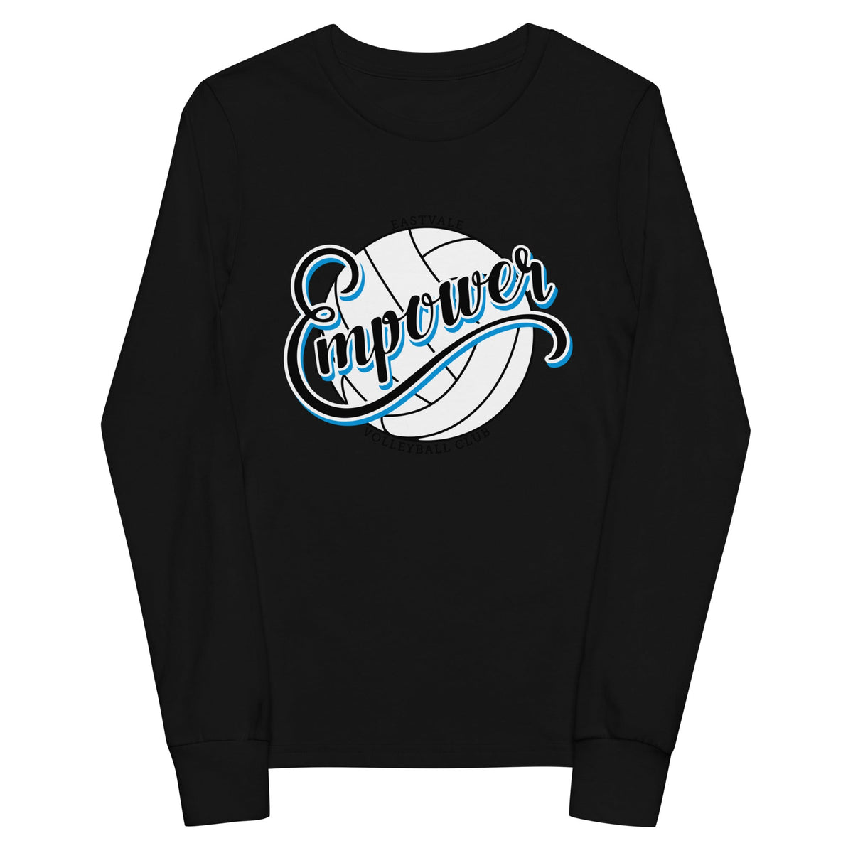 Performance | Youth Long Sleeve T-Shirt | Empower Volleyball Club | Emblem Logo