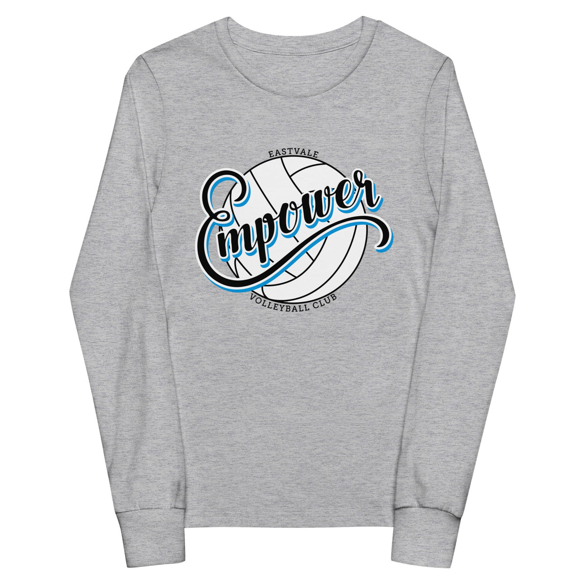 Performance | Youth Long Sleeve T-Shirt | Empower Volleyball Club | Emblem Logo