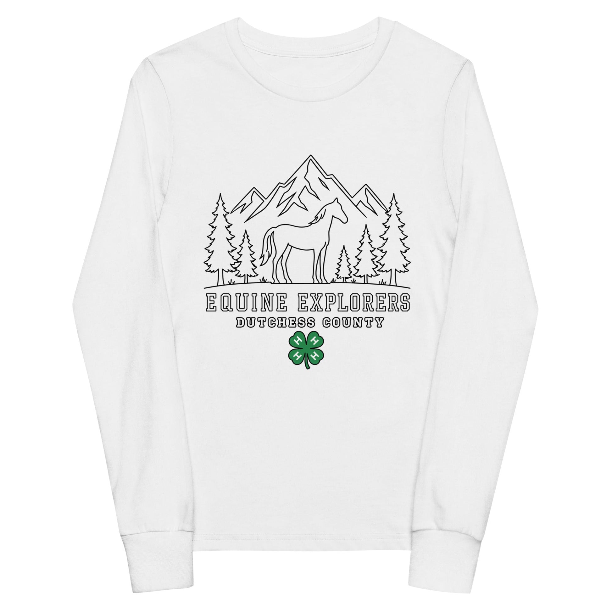 Performance | Youth Long Sleeve T-Shirt | Equine Explorers | Dutchess Crest Trailblazers Logo