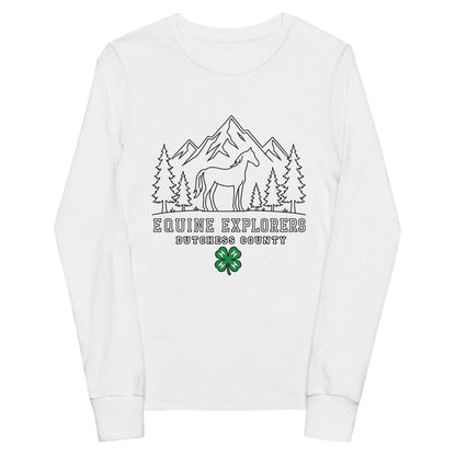 Performance | Youth Long Sleeve T-Shirt | Equine Explorers | Dutchess Crest Trailblazers Logo