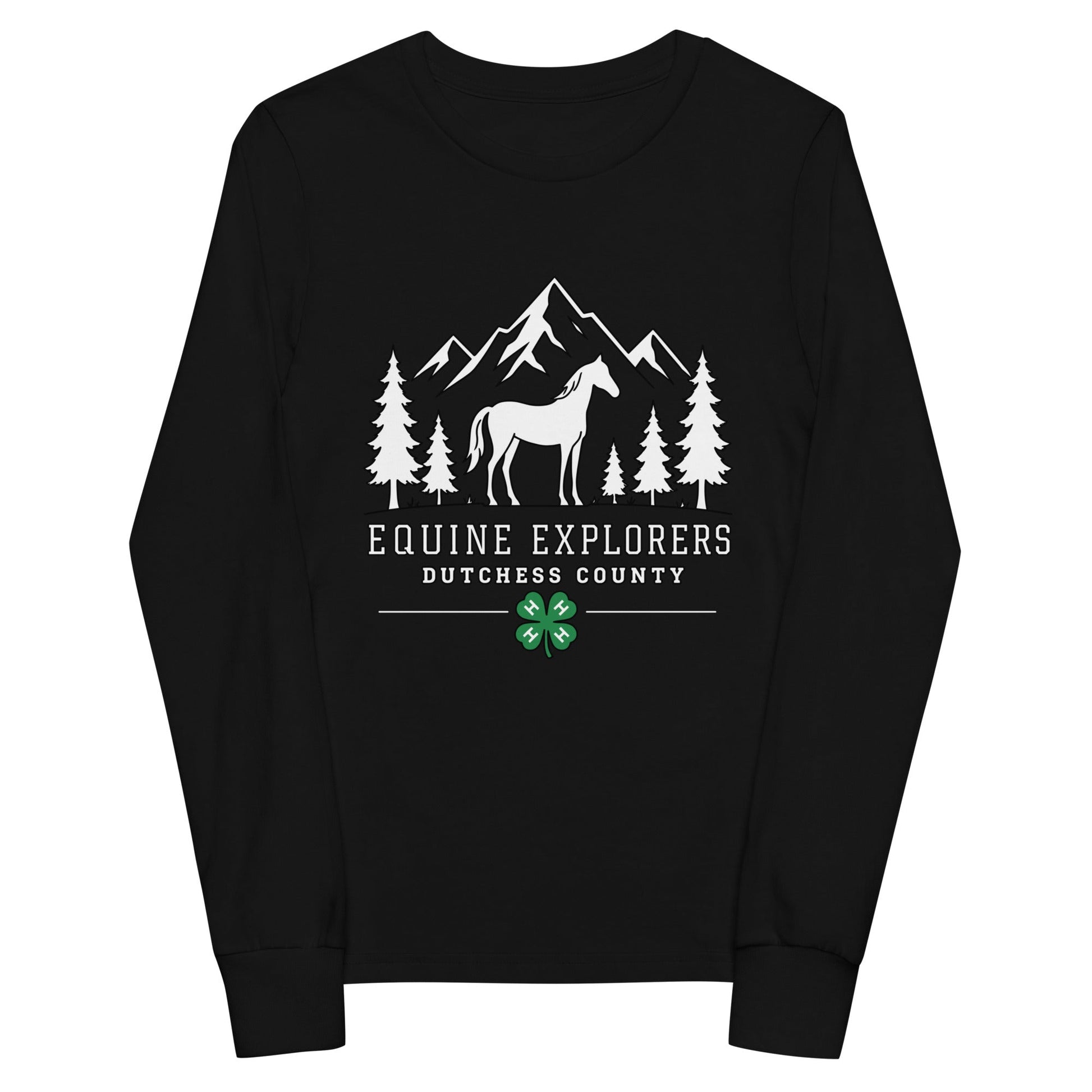 Performance | Youth Long Sleeve T-Shirt | Equine Explorers | Dutchess Crest Trailblazers Logo