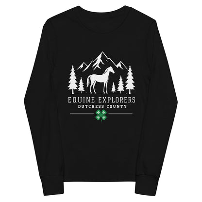 Performance | Youth Long Sleeve T-Shirt | Equine Explorers | Dutchess Crest Trailblazers Logo