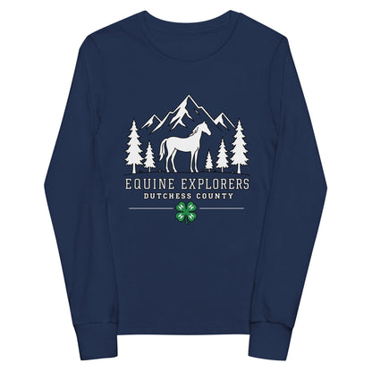Performance | Youth Long Sleeve T-Shirt | Equine Explorers | Dutchess Crest Trailblazers Logo