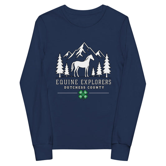 Performance | Youth Long Sleeve T-Shirt | Equine Explorers | Dutchess Crest Trailblazers Logo