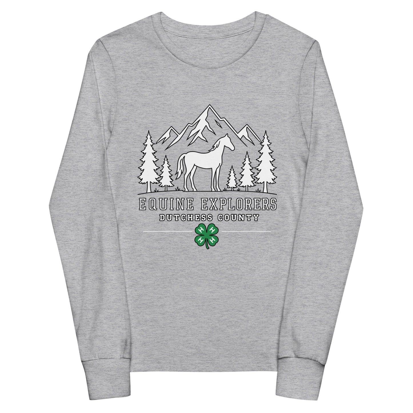 Performance | Youth Long Sleeve T-Shirt | Equine Explorers | Dutchess Crest Trailblazers Logo