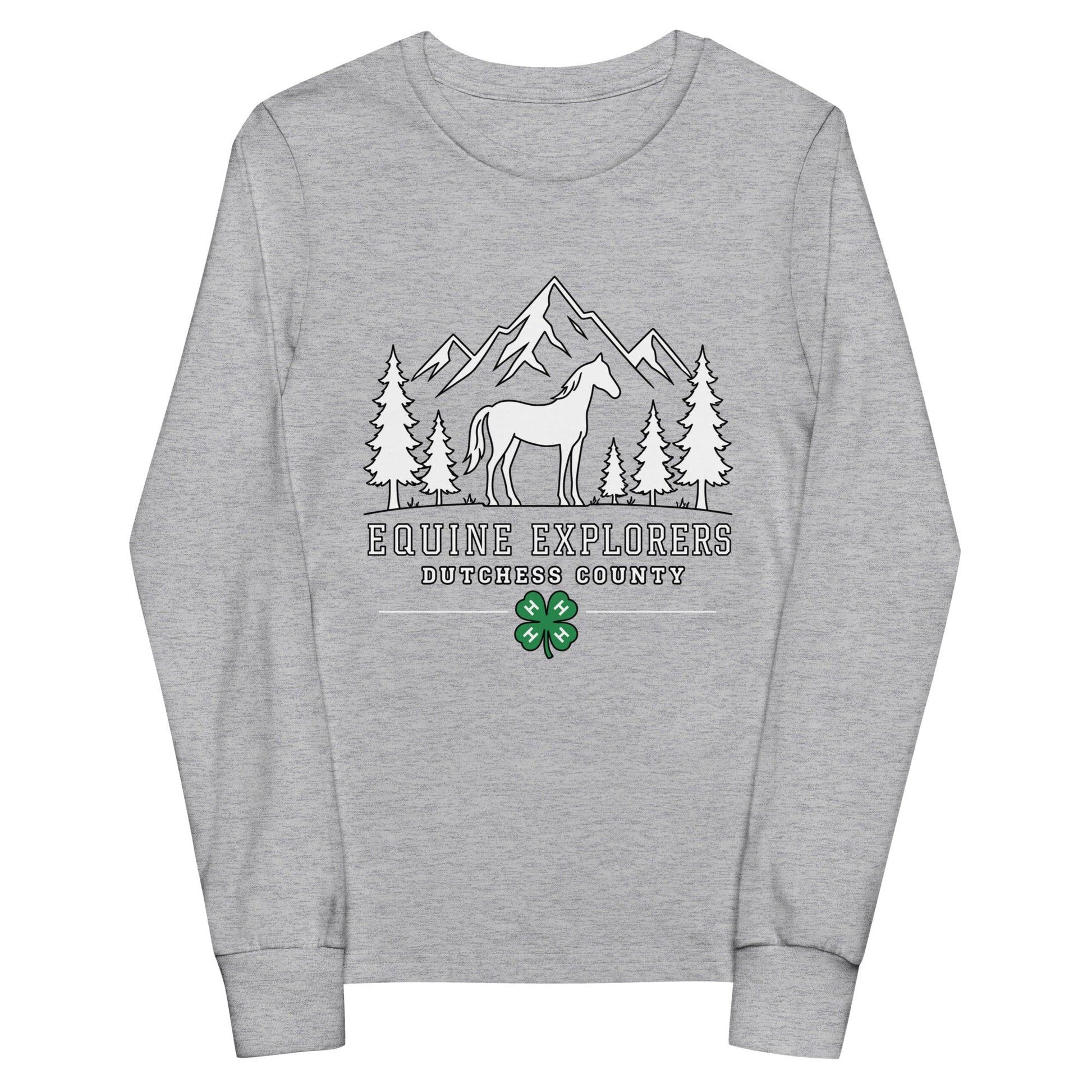 Performance | Youth Long Sleeve T-Shirt | Equine Explorers | Dutchess Crest Trailblazers Logo