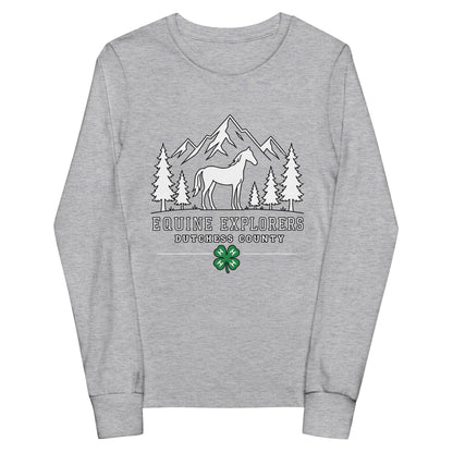 Performance | Youth Long Sleeve T-Shirt | Equine Explorers | Dutchess Crest Trailblazers Logo