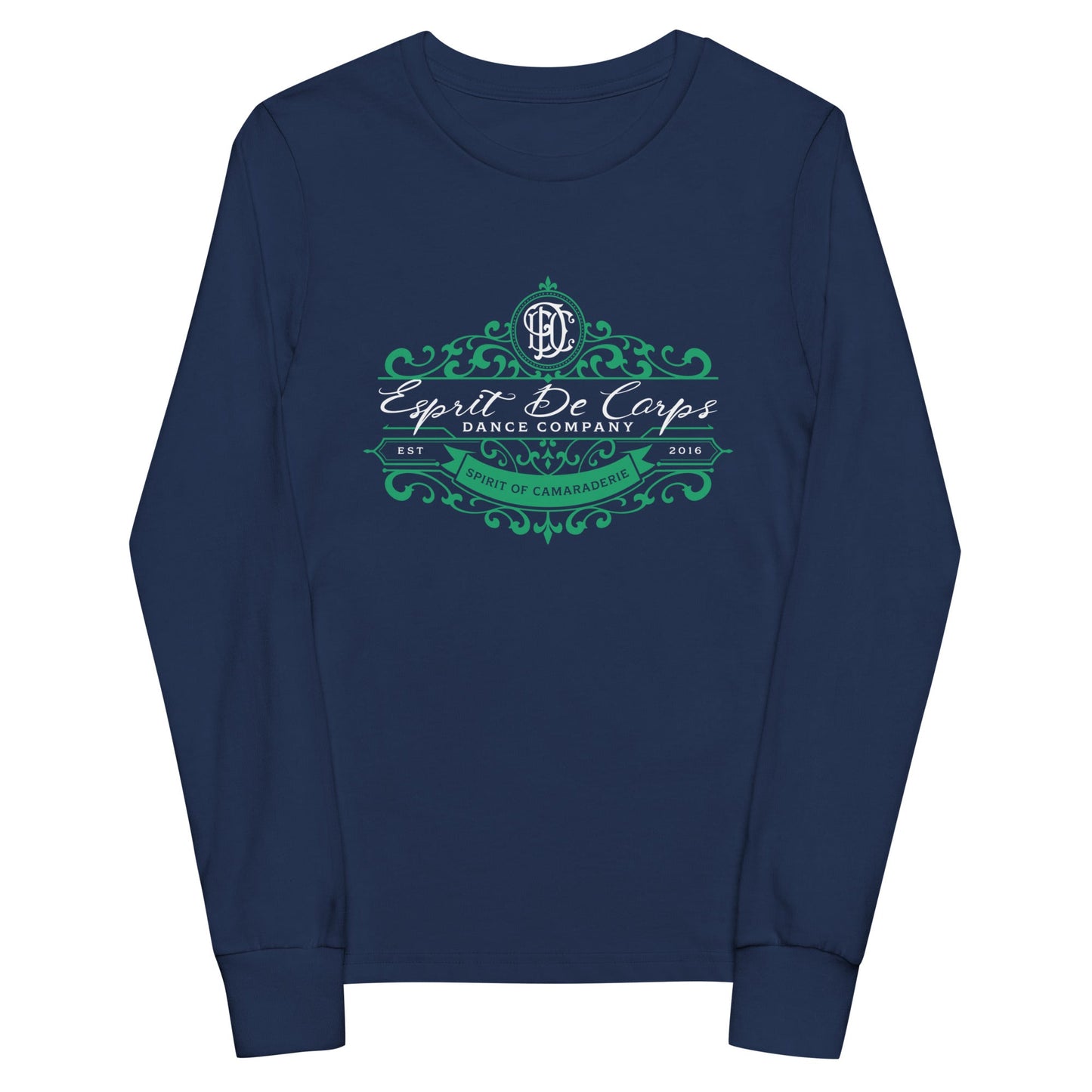 Performance | Youth Long Sleeve T-Shirt | Esprit de Corps Dance Co., LLC | Crest Logo