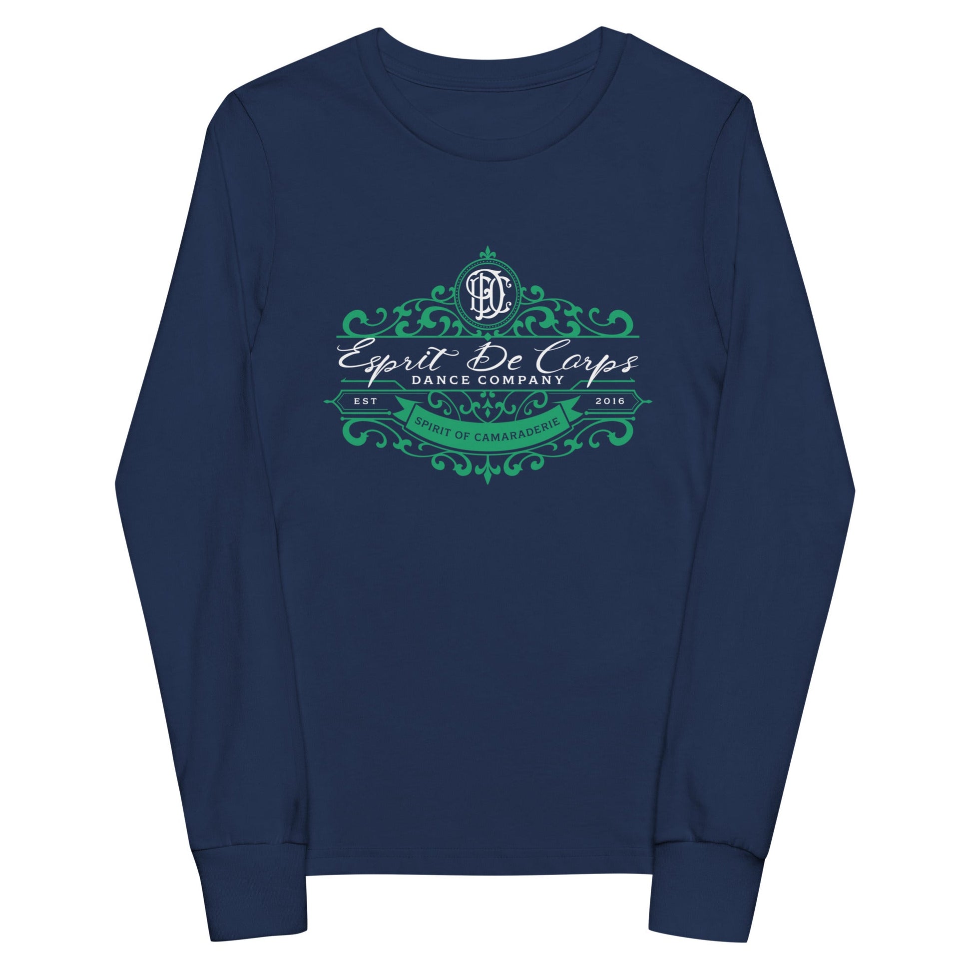 Performance | Youth Long Sleeve T-Shirt | Esprit de Corps Dance Co., LLC | Crest Logo