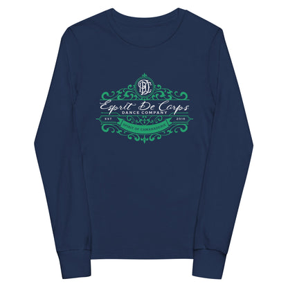 Performance | Youth Long Sleeve T-Shirt | Esprit de Corps Dance Co., LLC | Crest Logo
