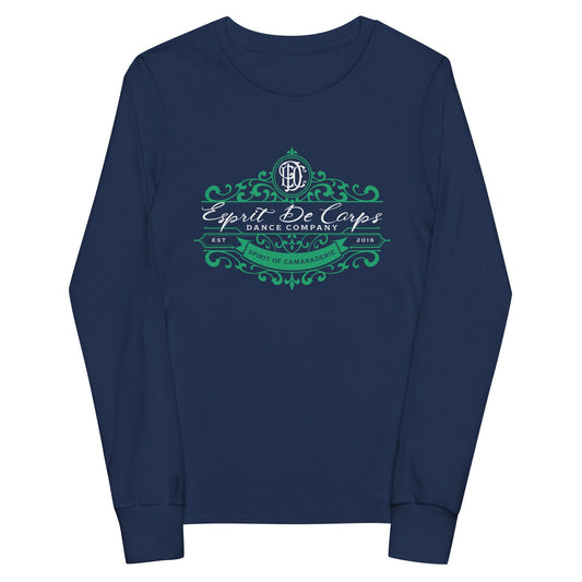 Performance | Youth Long Sleeve T-Shirt | Esprit de Corps Dance Co., LLC | Crest Logo