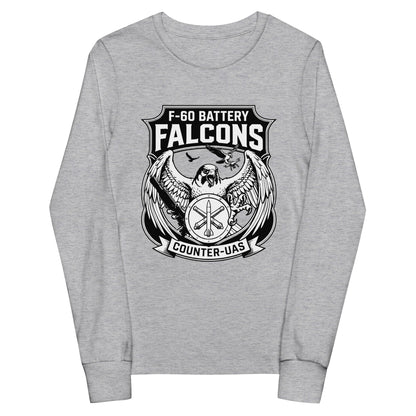 Performance | Youth Long Sleeve T-Shirt | F - 60th ADA | Falcon Shield Logo