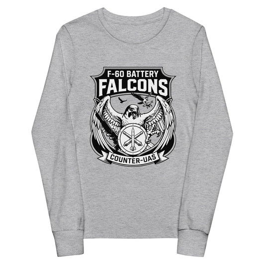 Performance | Youth Long Sleeve T-Shirt | F - 60th ADA | Falcon Shield Logo