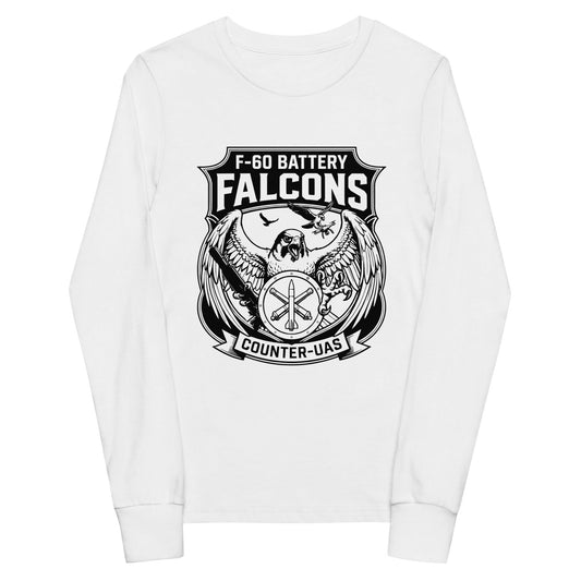 Performance | Youth Long Sleeve T-Shirt | F - 60th ADA | Falcon Shield Logo