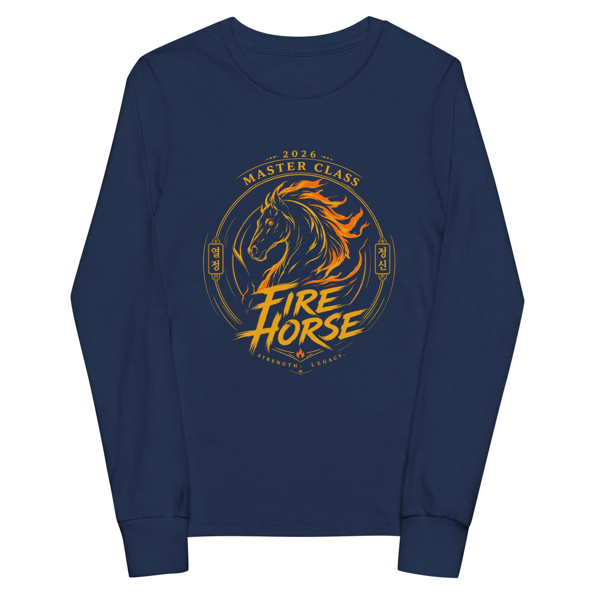 Performance | Youth Long Sleeve T-Shirt | Fire Horse Masters | Crest Logo