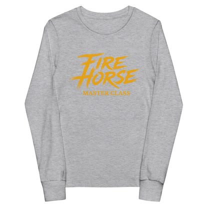Performance | Youth Long Sleeve T-Shirt | Fire Horse Masters | Modern Script Logo