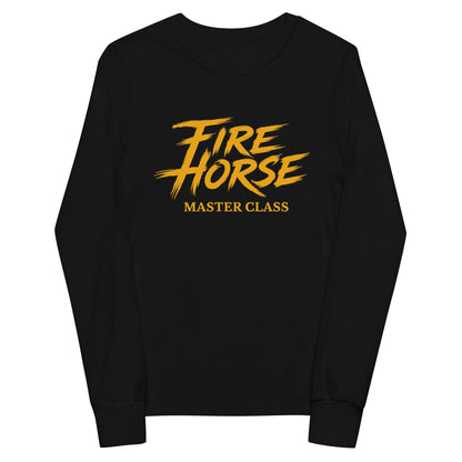 Performance | Youth Long Sleeve T-Shirt | Fire Horse Masters | Modern Script Logo