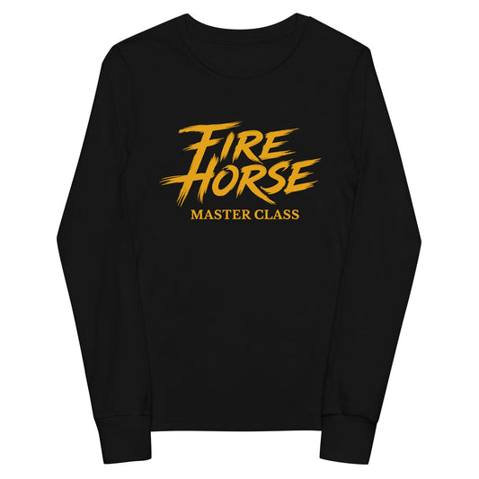 Performance | Youth Long Sleeve T-Shirt | Fire Horse Masters | Modern Script Logo