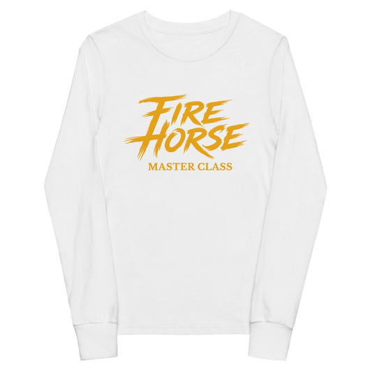 Performance | Youth Long Sleeve T-Shirt | Fire Horse Masters | Modern Script Logo