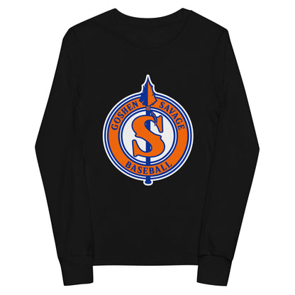 Performance | Youth Long Sleeve T-Shirt | Goshen Savage Baseball | Badge Logo