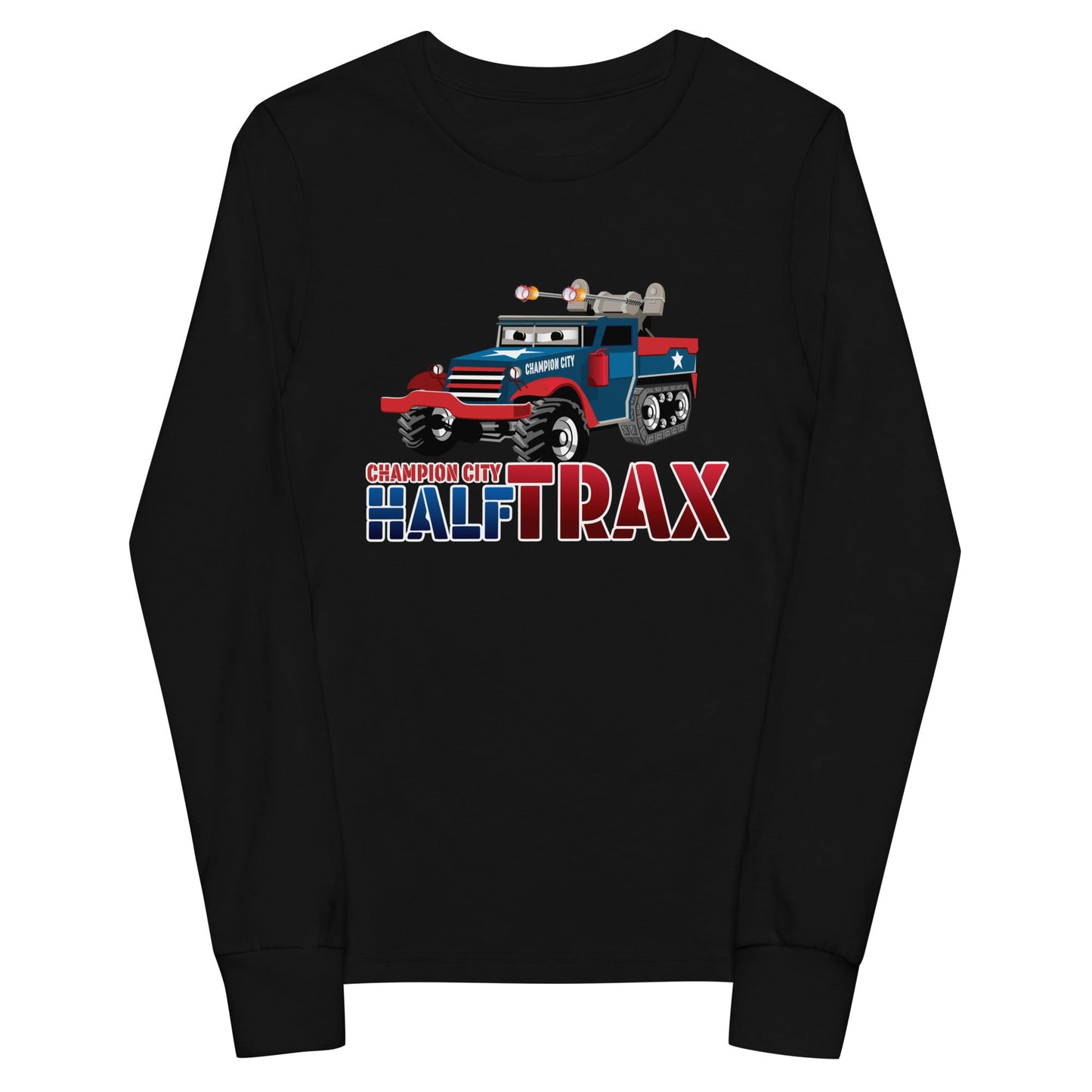 Performance | Youth Long Sleeve T-Shirt | Half Trax Baseball | Mascot Logo