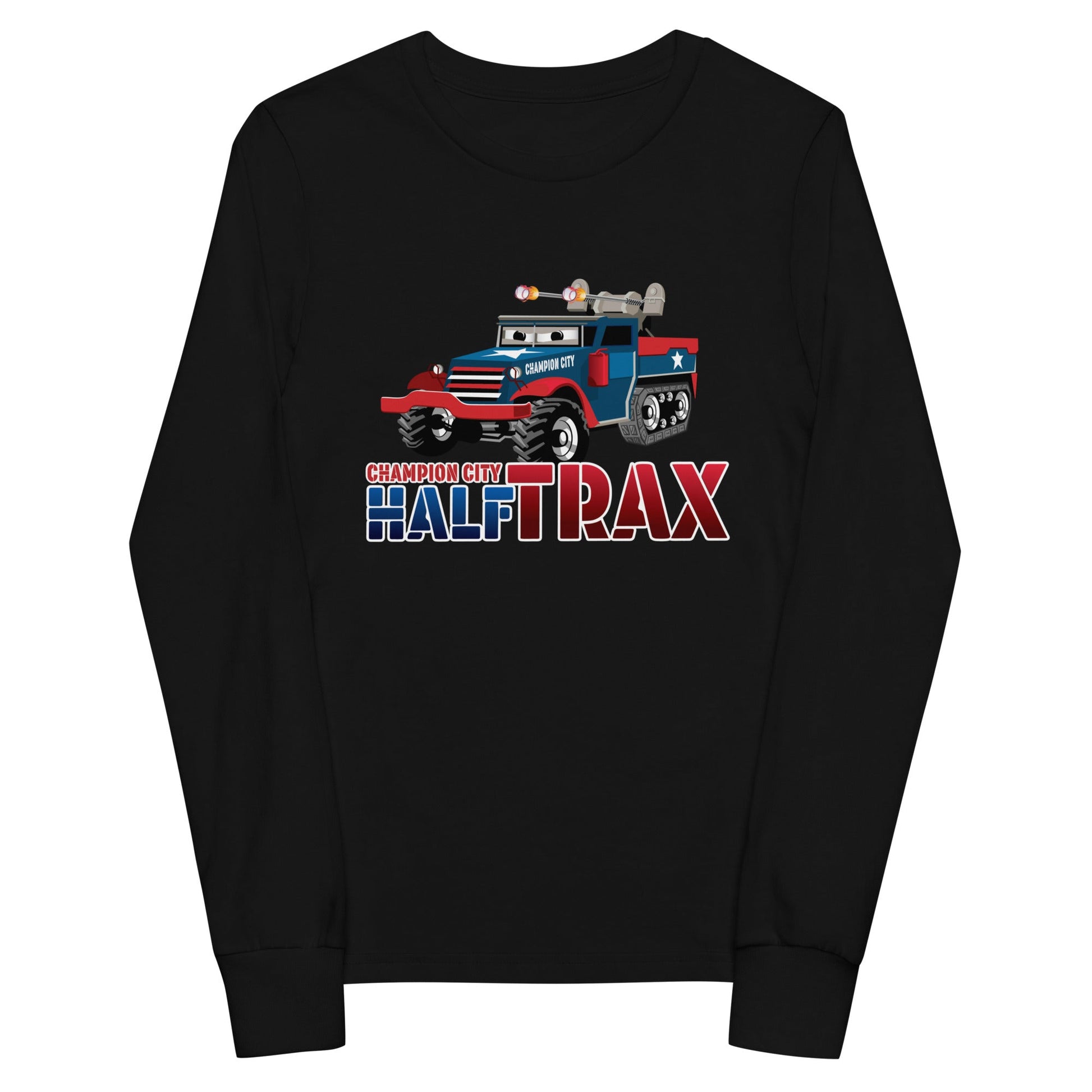 Performance | Youth Long Sleeve T-Shirt | Half Trax Baseball | Mascot Logo