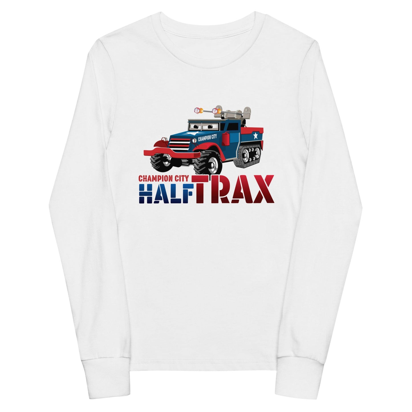 Performance | Youth Long Sleeve T-Shirt | Half Trax Baseball | Mascot Logo