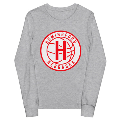 Performance | Youth Long Sleeve T-Shirt | Hemingford Bobcats | Alt Badge Logo