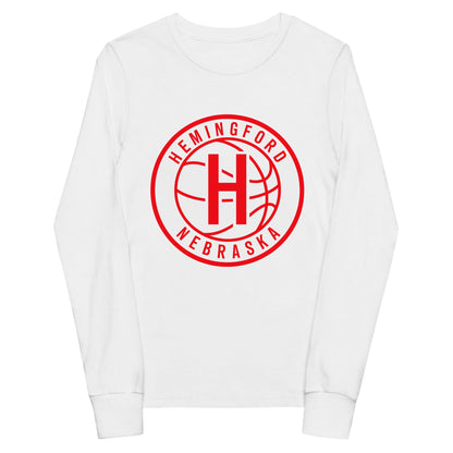 Performance | Youth Long Sleeve T-Shirt | Hemingford Bobcats | Alt Badge Logo