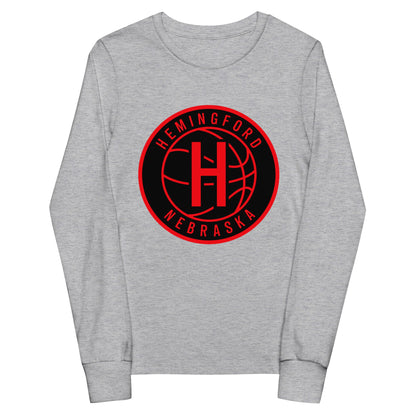 Performance | Youth Long Sleeve T-Shirt | Hemingford Bobcats | Badge Logo